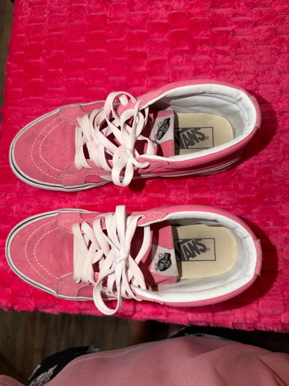 Vans Pink Suede Low-Top Women's Sneakers with White Accents